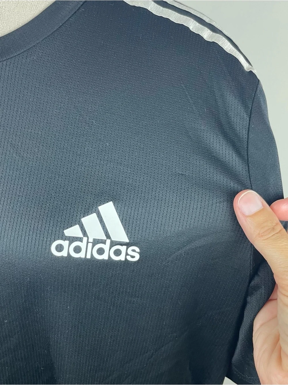 Adidas Black White Aero Ready Short Sleeve Shirt Men Large Lightweight
